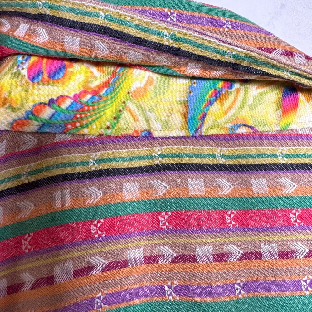 Robert Graham Mens Long Sleeve Button Shirt Size M Flip Cuff Bold Bright - Picture 9 of 10